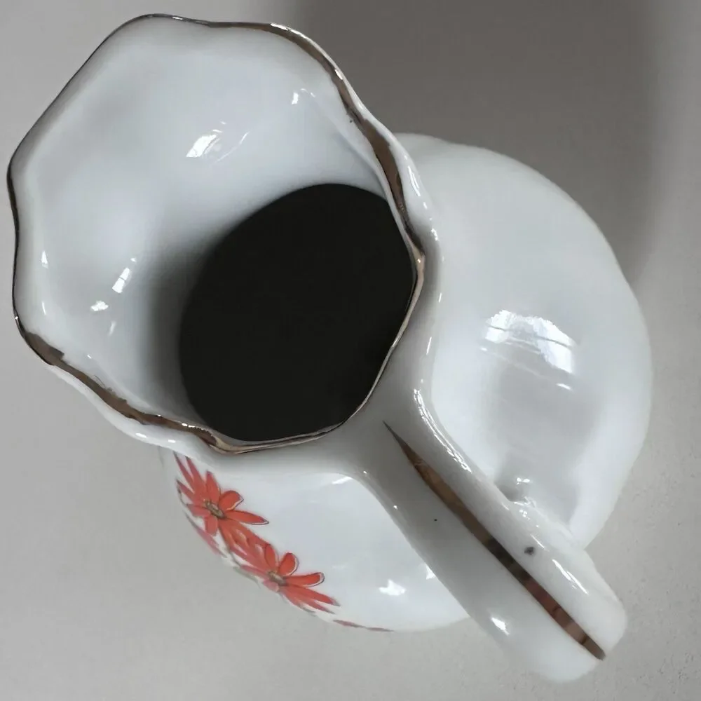 VTG Japanese Made Small Pitcher | Creamer UCGC Floral Butterfly Gold Trim 3.5